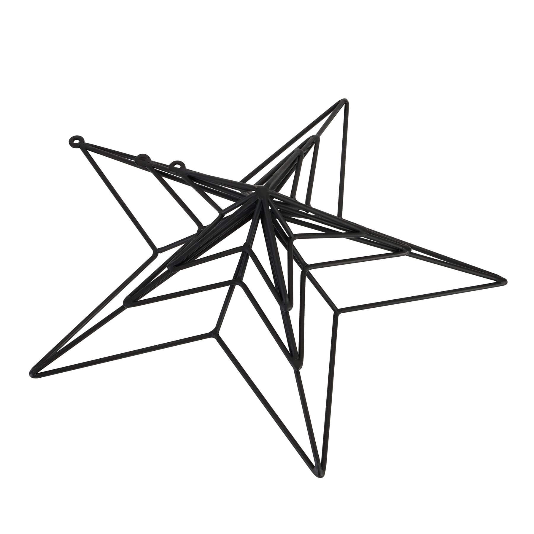 Modern Matte Black Star Wall Art with Sculpted Depth