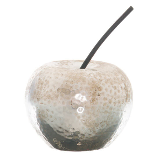 Charming Small Silver Apple Ornament | Elegant Decor