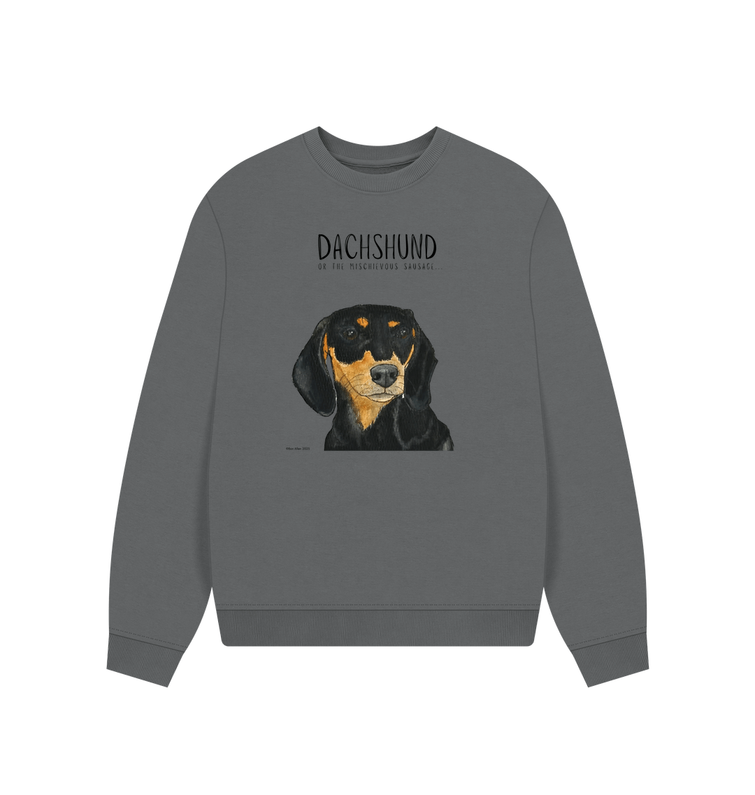 Comfy, Cozy, &amp; Cute: The Black &amp; Tan Dachshund Oversized Sweatshirt"