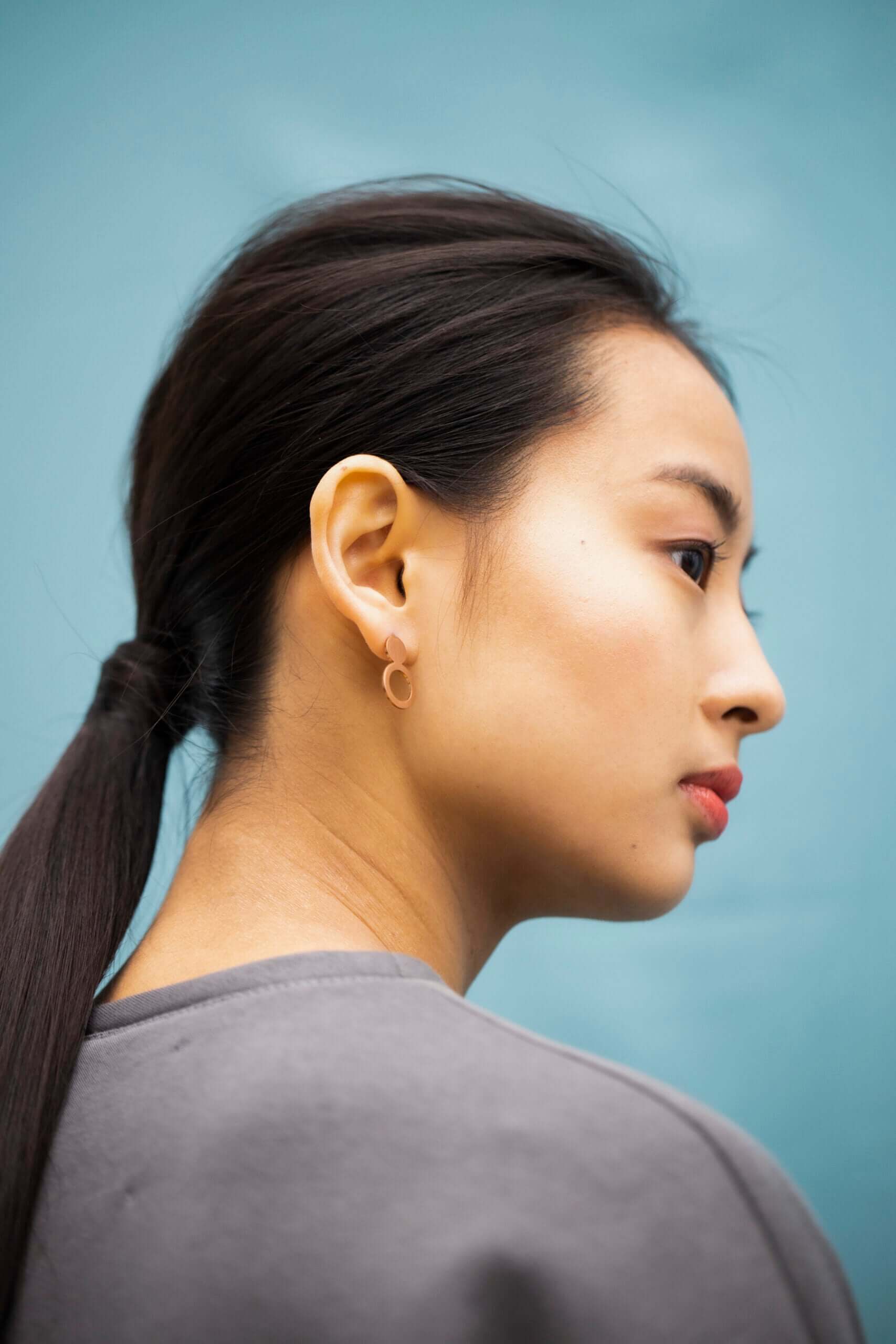 Rose Gold Arc Shaped Earrings