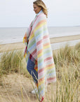 Stripe Pure New Wool Throw - Rainbow Grey