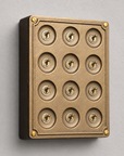 12 Gang 2 Way Bronze Cast Metal Light Switch | Surface Mount Industrial Toggle