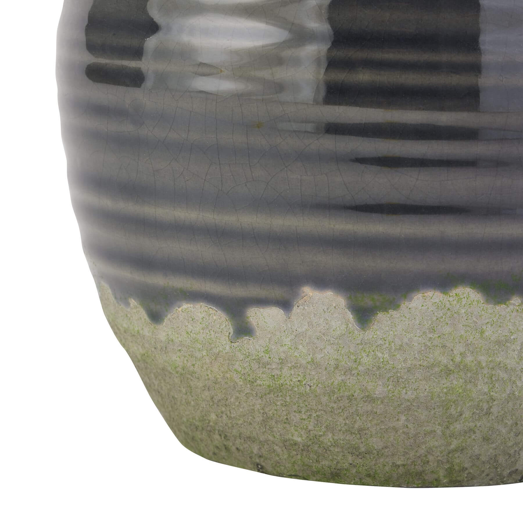 Navy Squat Vase | Seville Collection | Elegant Home Decor