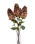 Lifelike burgundy plastic hydrangea floral arrangement, 88cm tall, perfect for home decor  by sostter at brixbailey.com