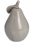 Handcrafted antique grey ceramic pear ornament with crackle-glaze finish, perfect for home decor. by RoomLondon at brixbailey.com