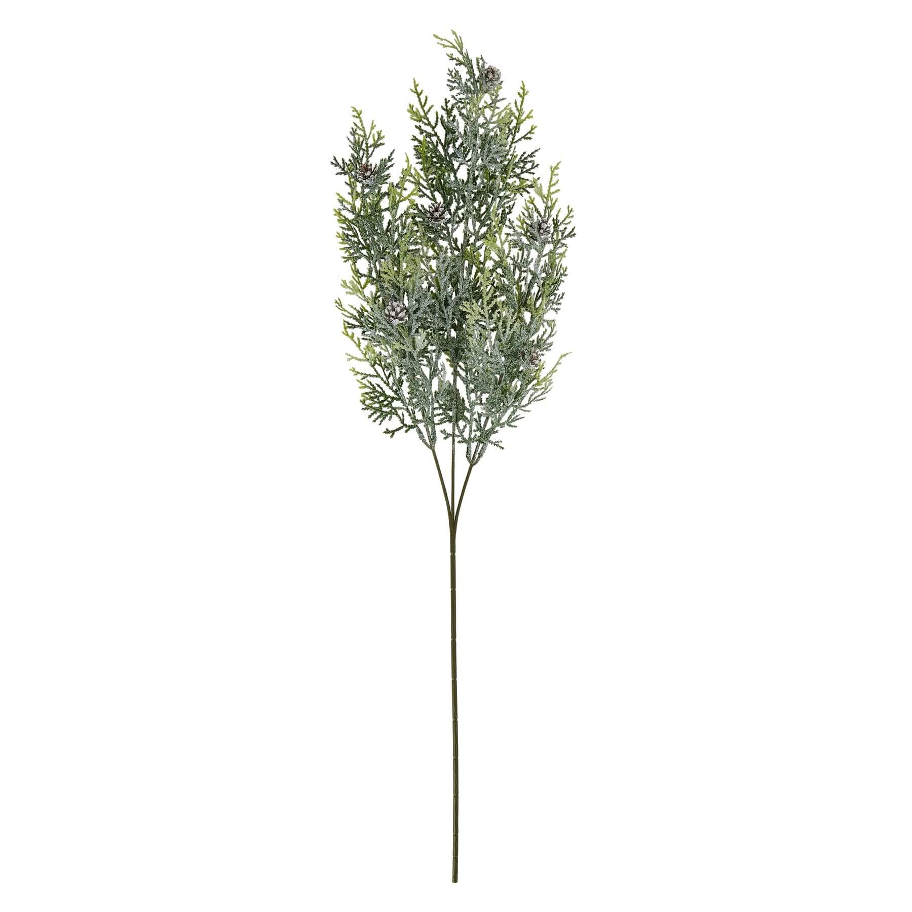 Frosted Pine Stem with Pinecones Winter Decoration