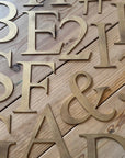 Distressed Gold 5" or 12" Classic Metal Letters, A-Z, 0-9