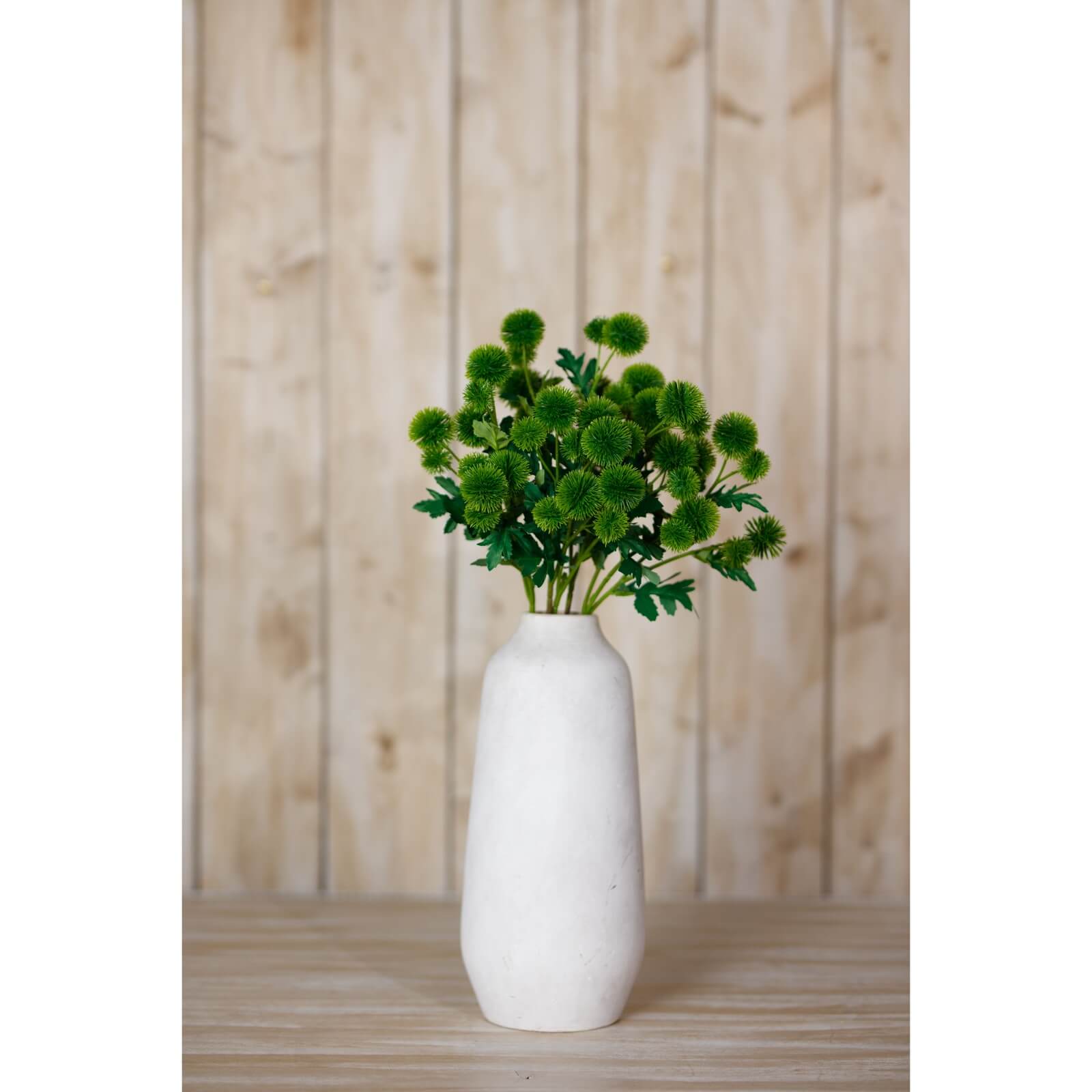 Cream Globe Thistle Faux Flower Stem