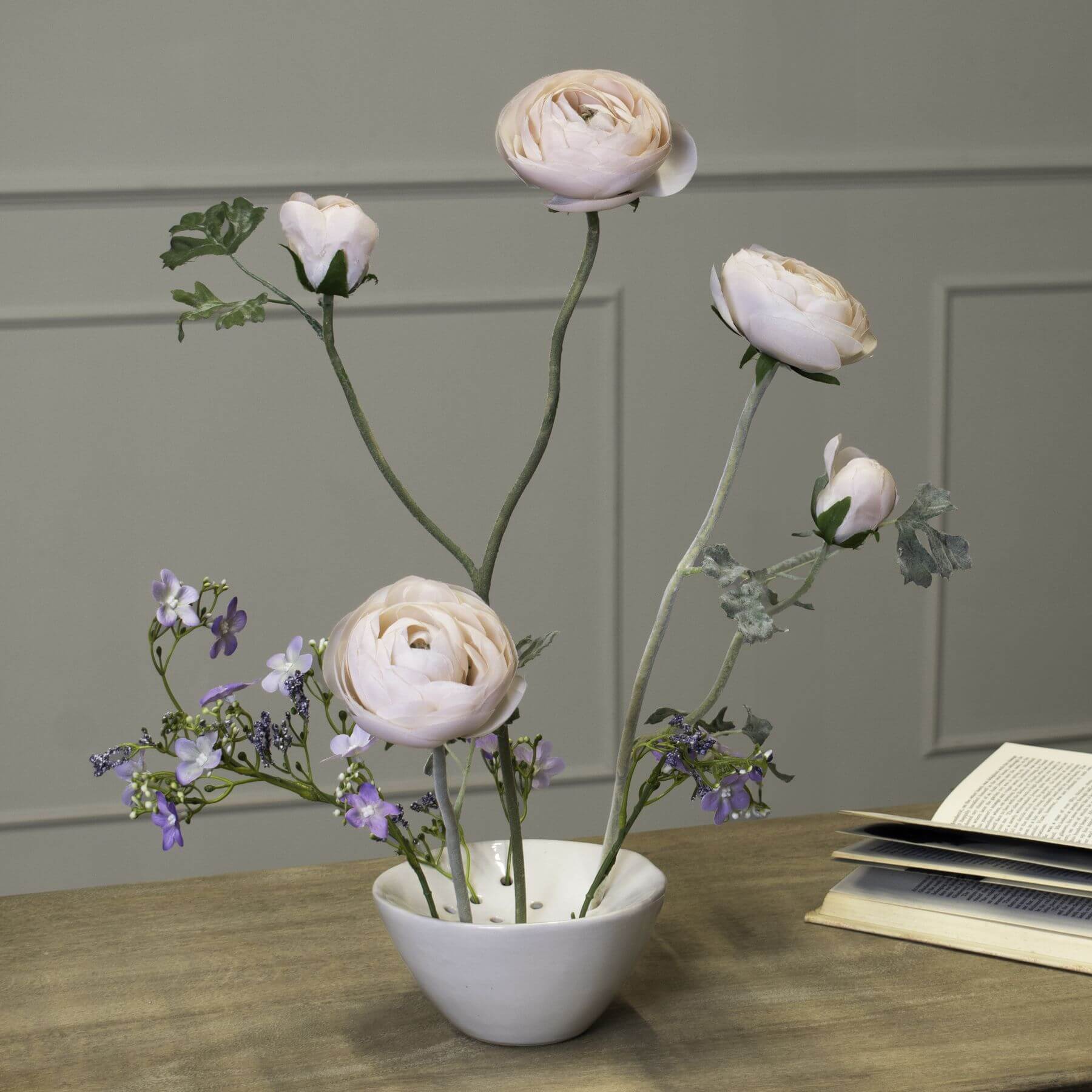 Off White Ceramic Flower Frog for Easy Flower Arranging
