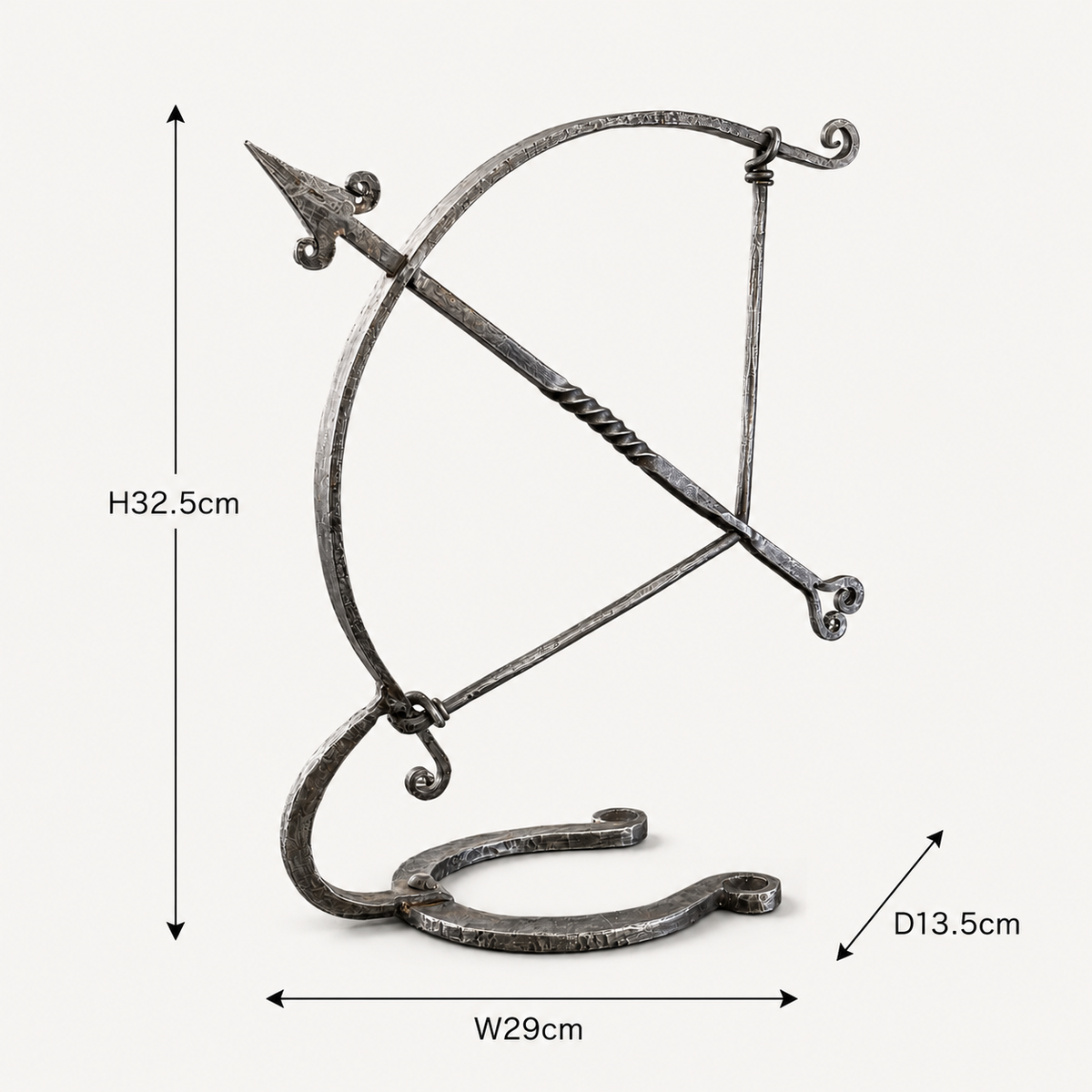 Wrought Iron Archer Sculpture | Heritage Bow &amp; Arrow Ornament