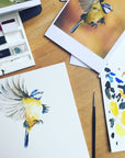 Personalised Blue Tit Garden Bird Wall print