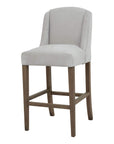 Grey Bar Stool with Woven Seat