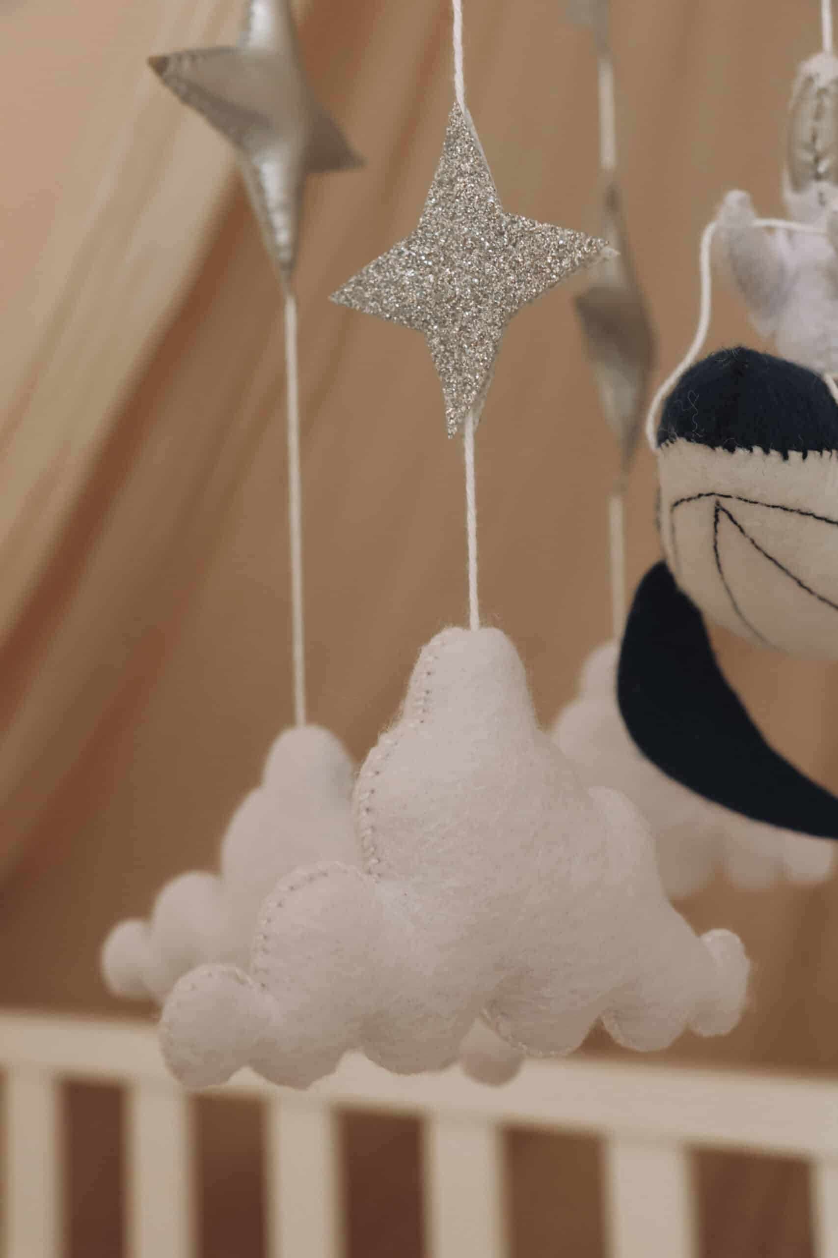 handmade space baby mobile