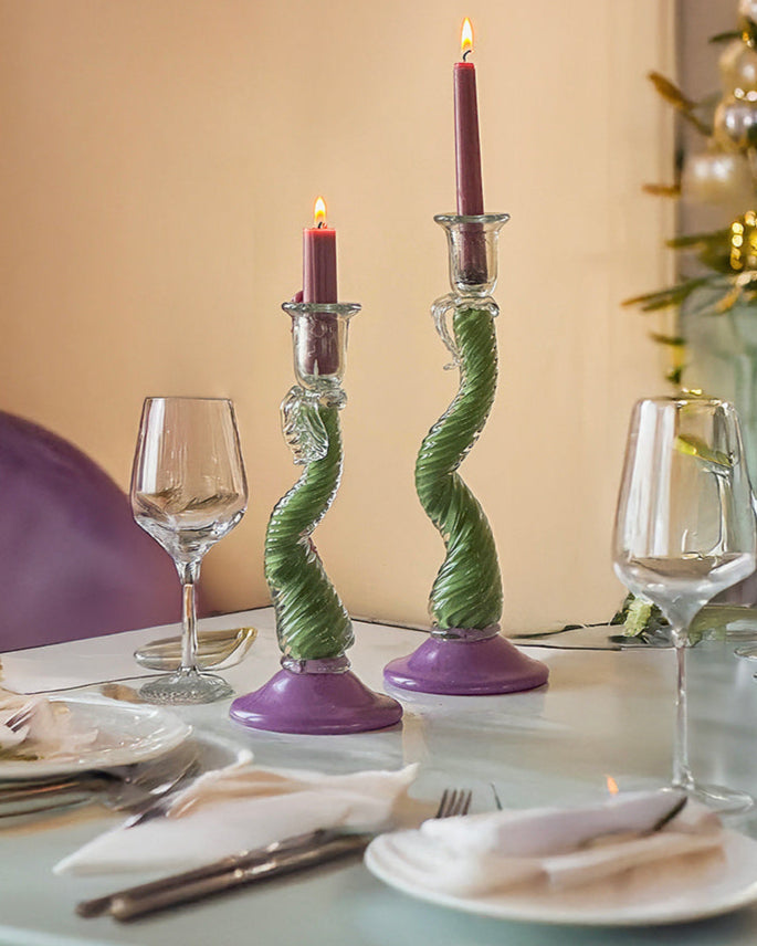 Vintage Iridescent Candle Holder-1