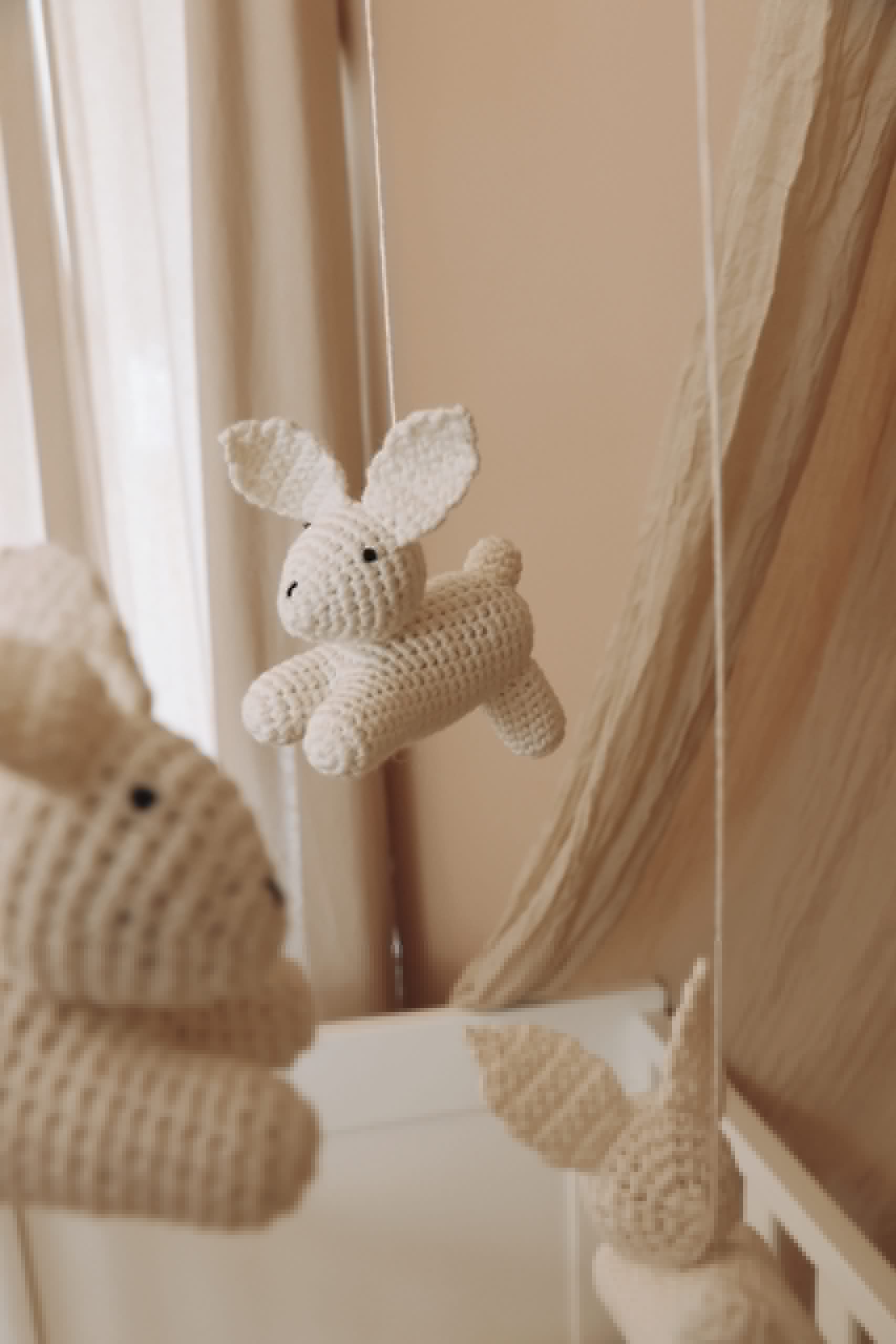 Handmade Crochet Bunny baby mobile-6