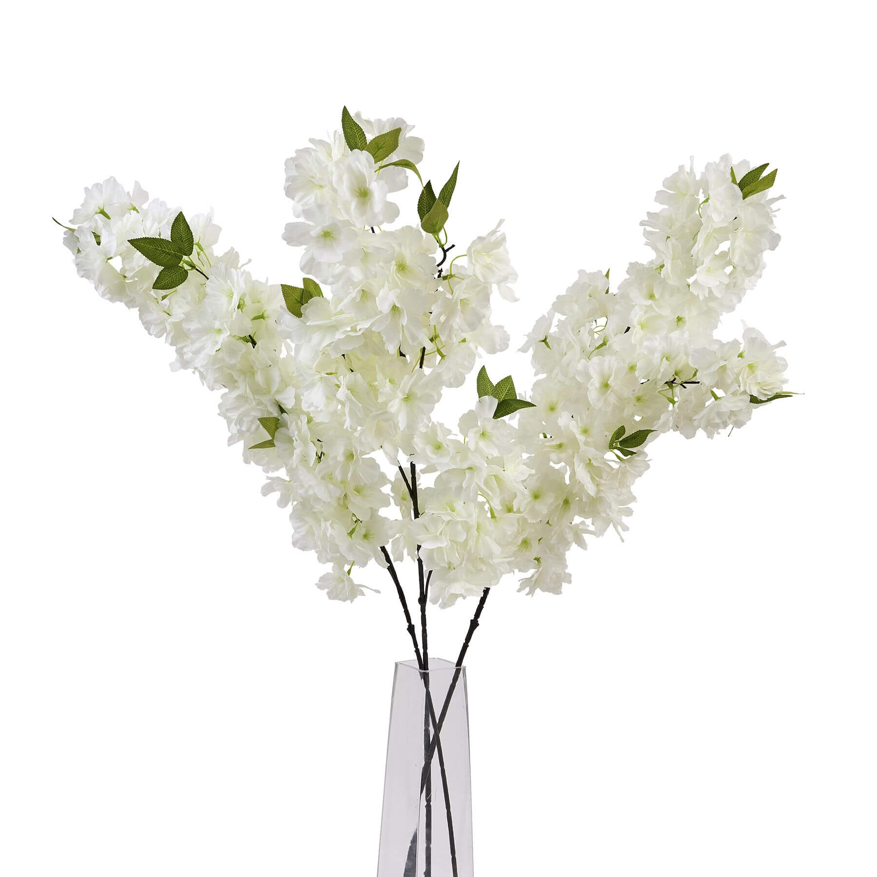 Luxury White Cherry Blossom Stem | Elegant Floral Decor
