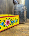 Yellow Wooden Painted Brick Mould / Decorative Herb Planter / Storage Box Tray