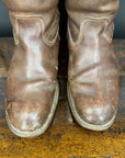 WWII Military Brown Leather Flying Army Boots with Boot Trees Jack Boots