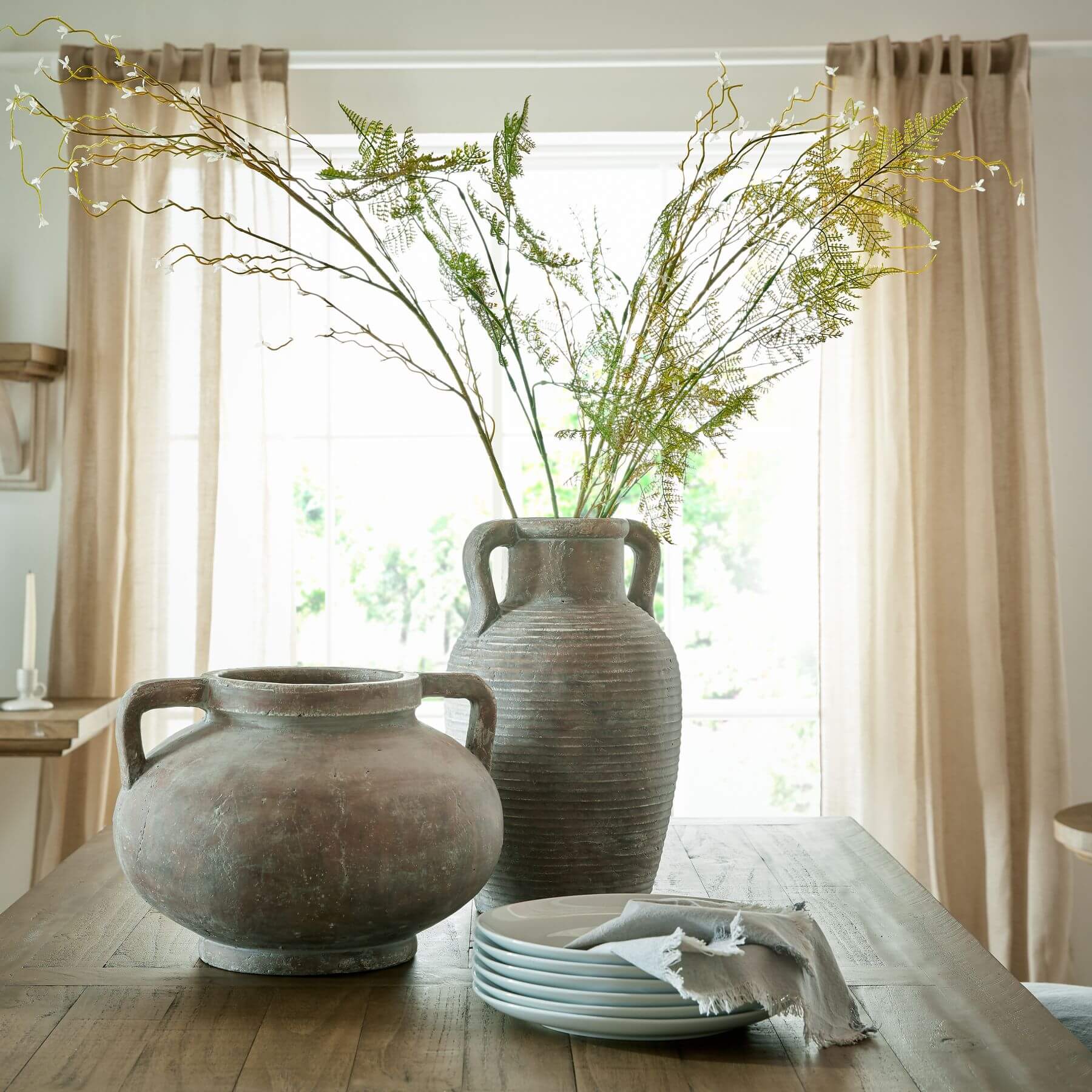 Large Brown Amphora Pot Tuscan Style