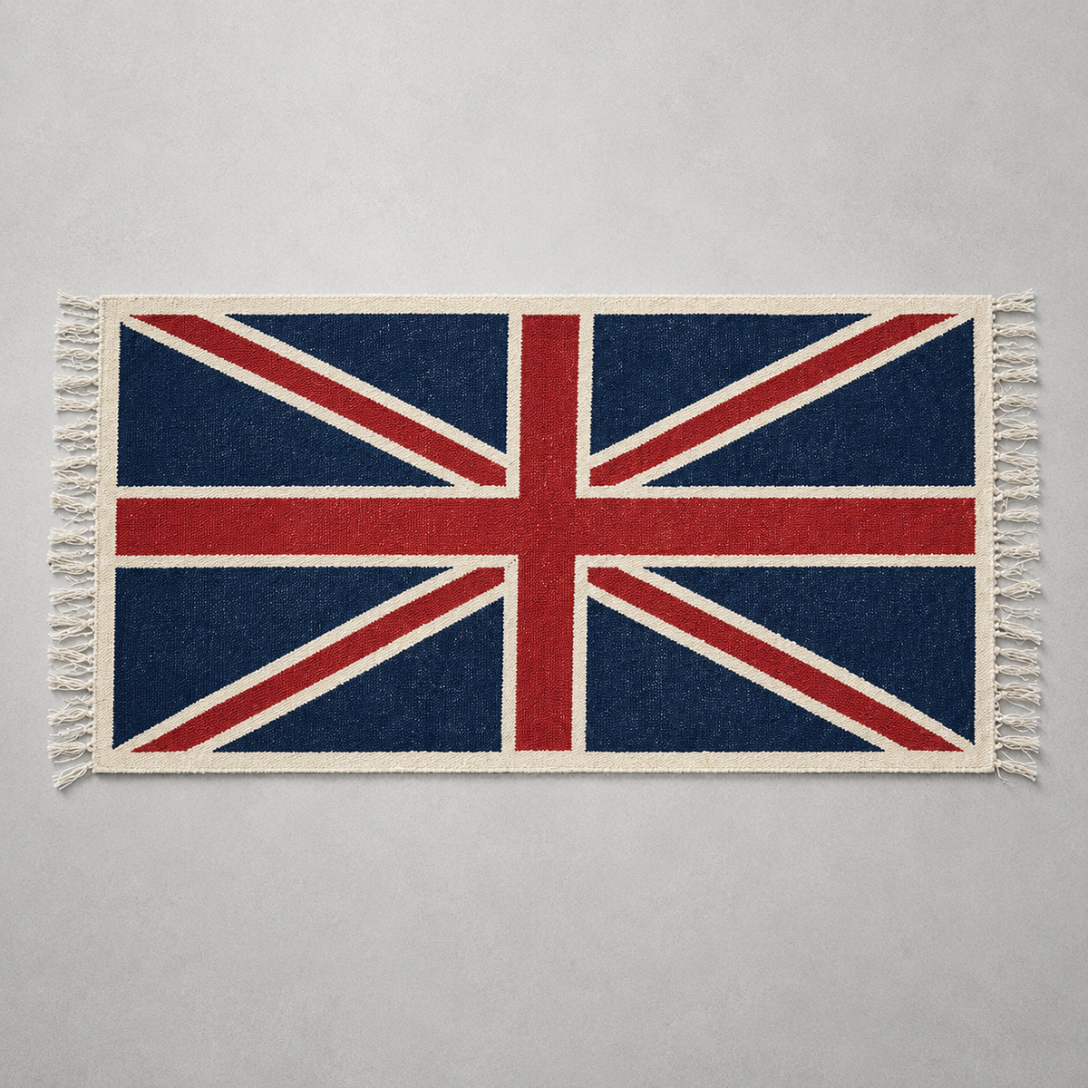 Reversible Union Jack Rug | Hand Knotted British Flag Jute Runner