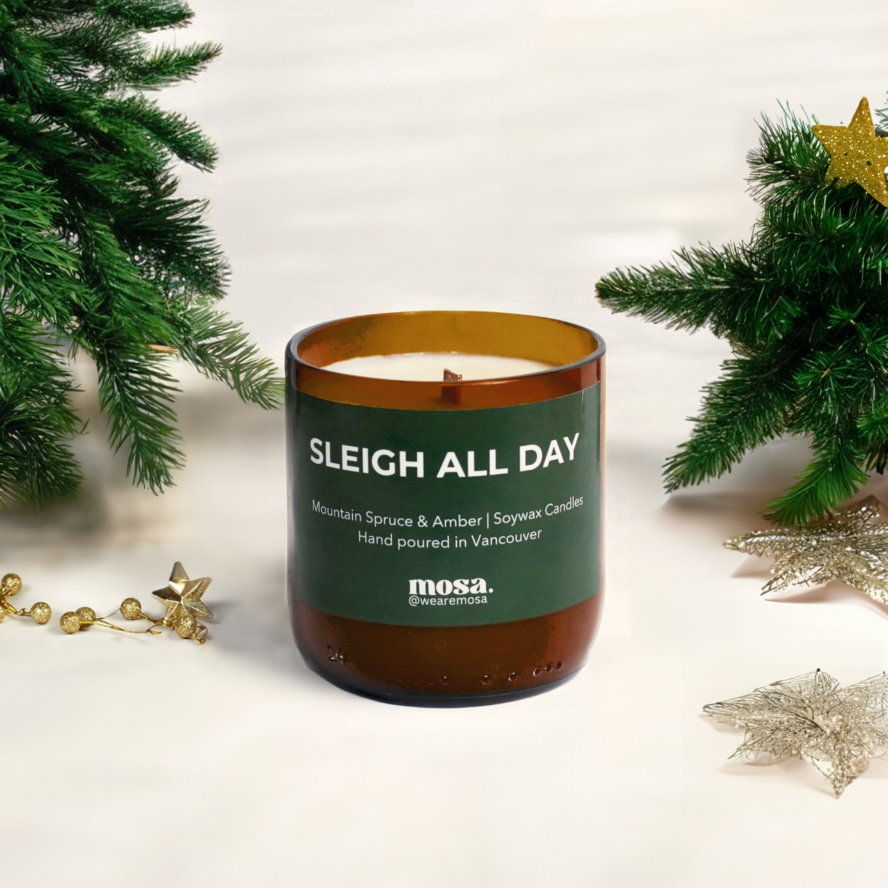 Mountain Spruce + Amber Scented Soy Candle-1