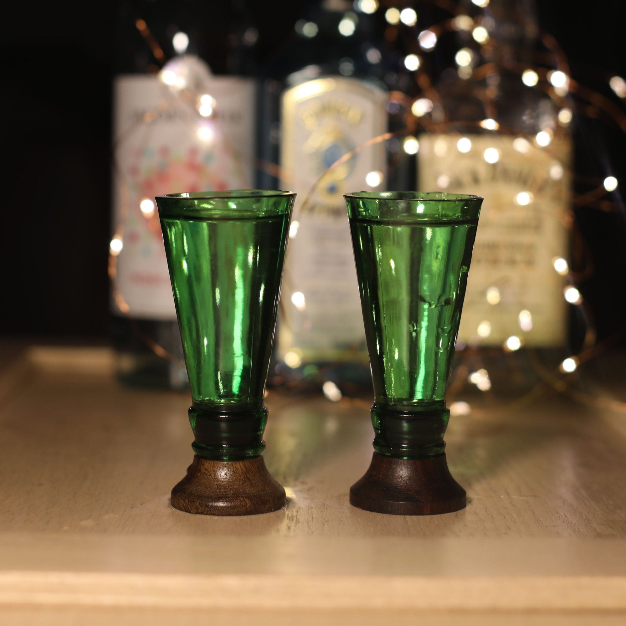 Green Glass Shooters (Set of Two)-4