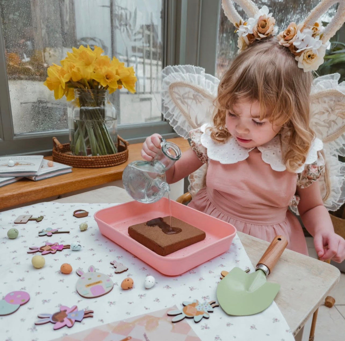 Fairy Gardening Kit for kids | Sensory Play set with Apron,Tray, Shovel, Fairies, Soil &amp; Seeds | The Playmakers Co