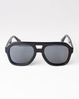 No One Messes with Malone - Black Aviator Sunglasses with Dark Grey Lens | UV Protection & Bioacetate Frames by Reecy at brixbailey.com