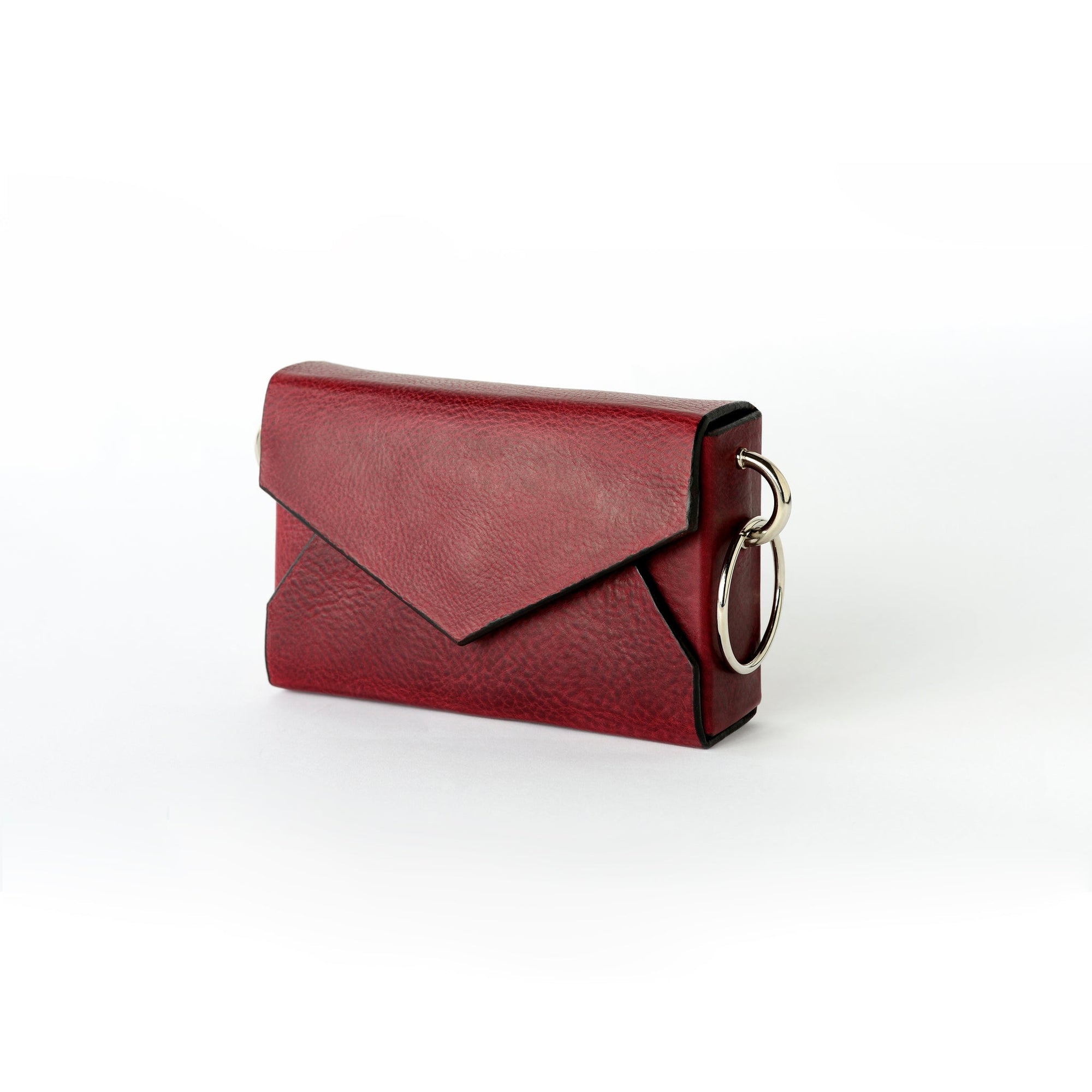 Handmade Leather Envelope Bag in Burgundy