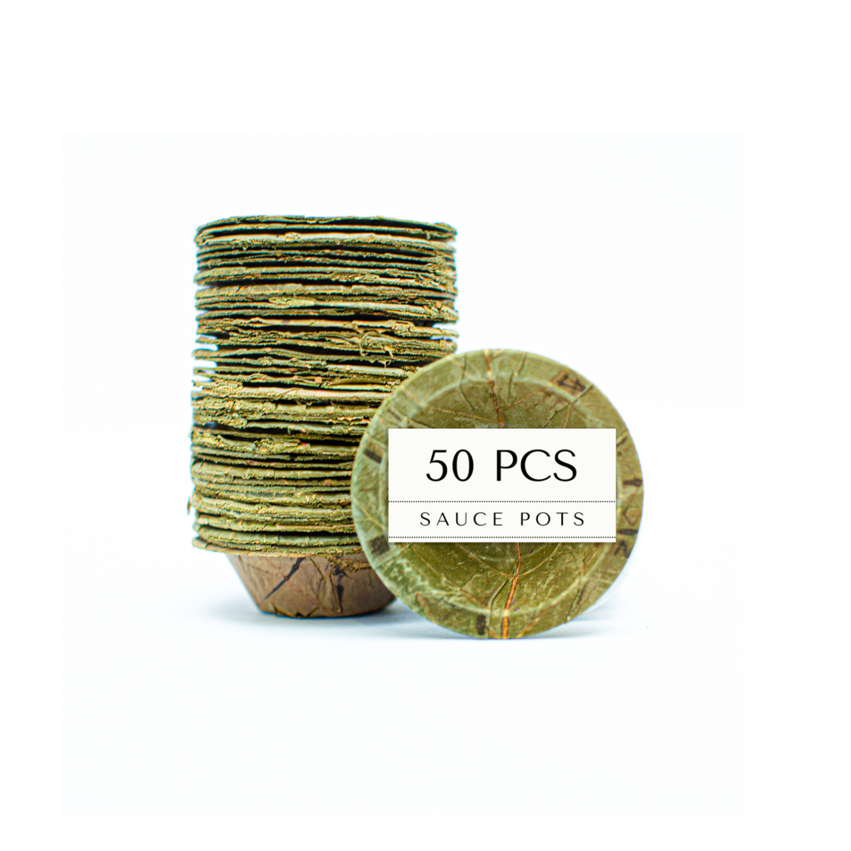Mini Disposable Leaf Sauce Pots - 7cm / 2.5 inch diameter