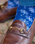 Snowflake Sock Box - 1 Pair of Bamboo Socks (His)