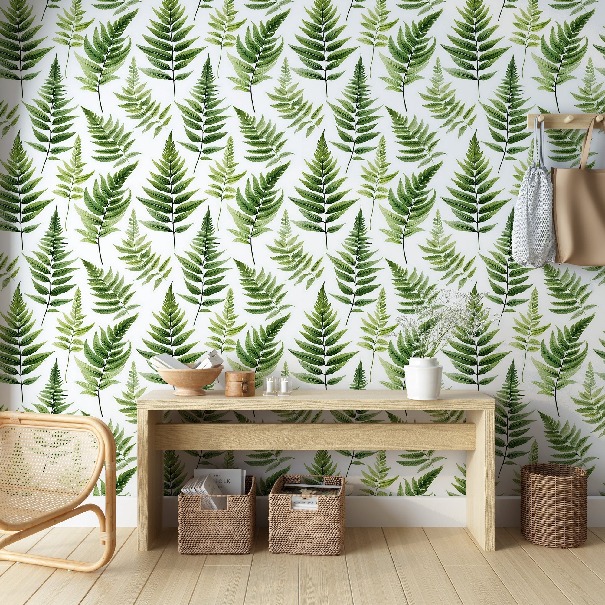 Green Fern Botanical Wallpaper