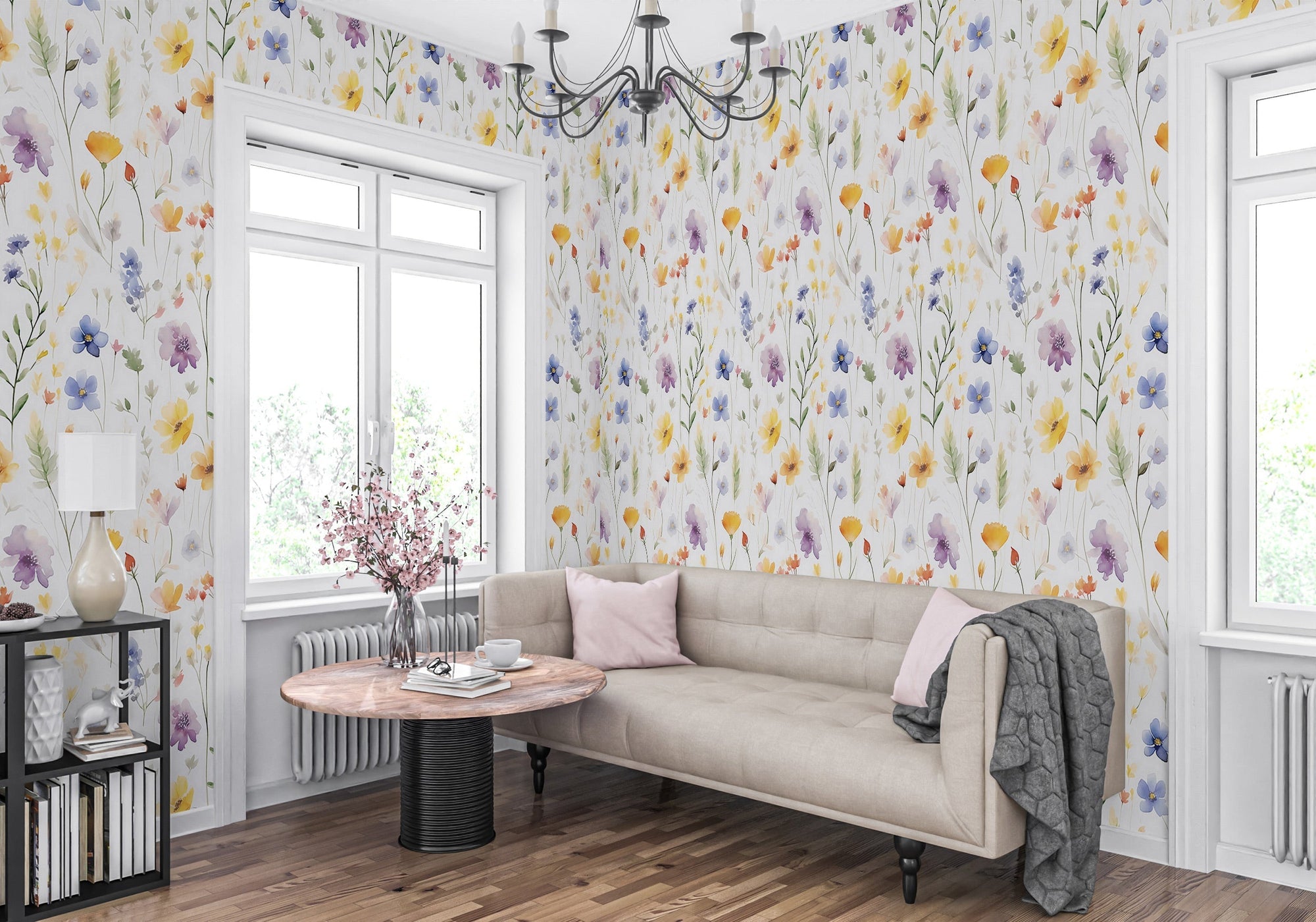 Watercolor Wild Flower Wallpaper