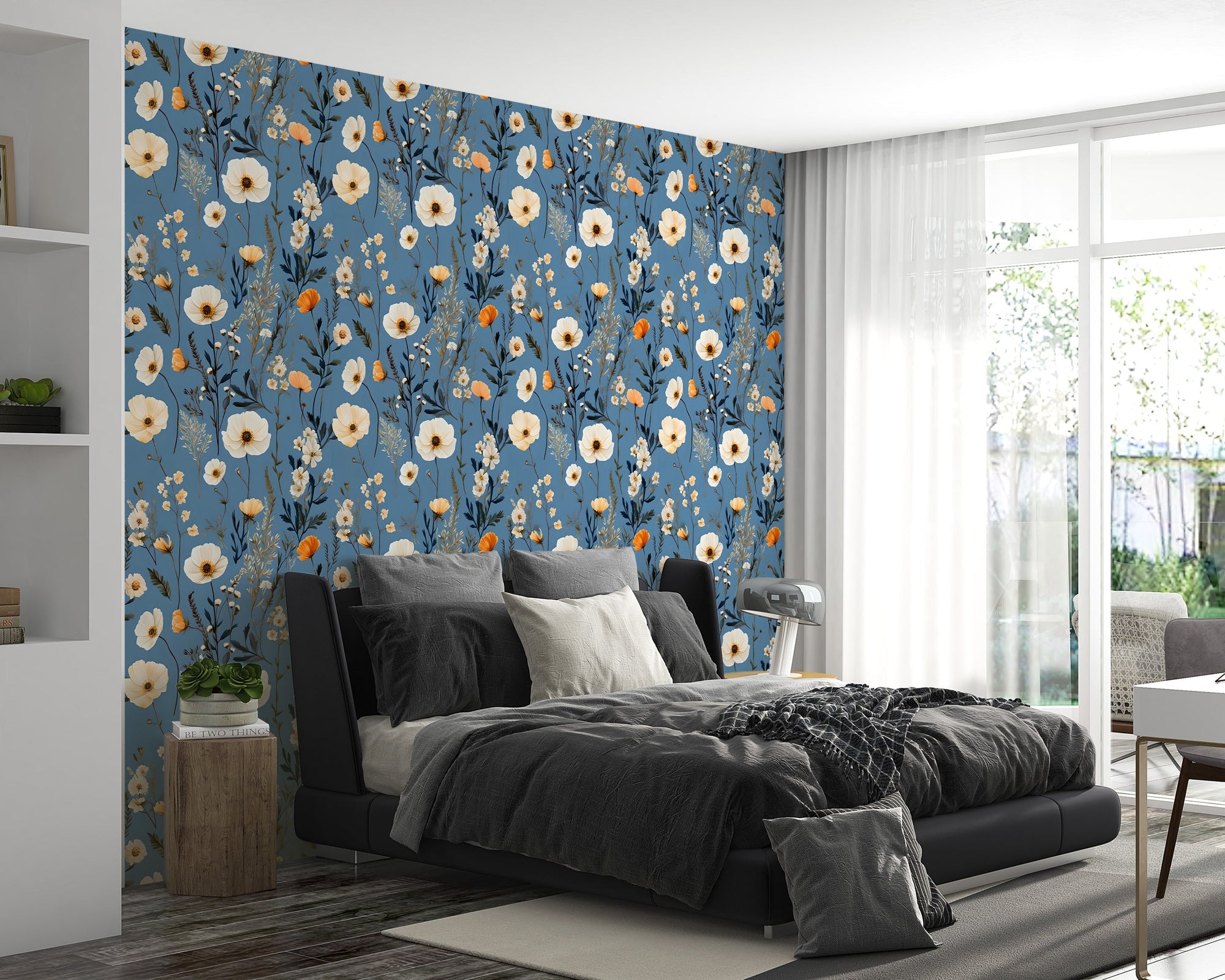 Wild Flower Field Botanical Wallpaper