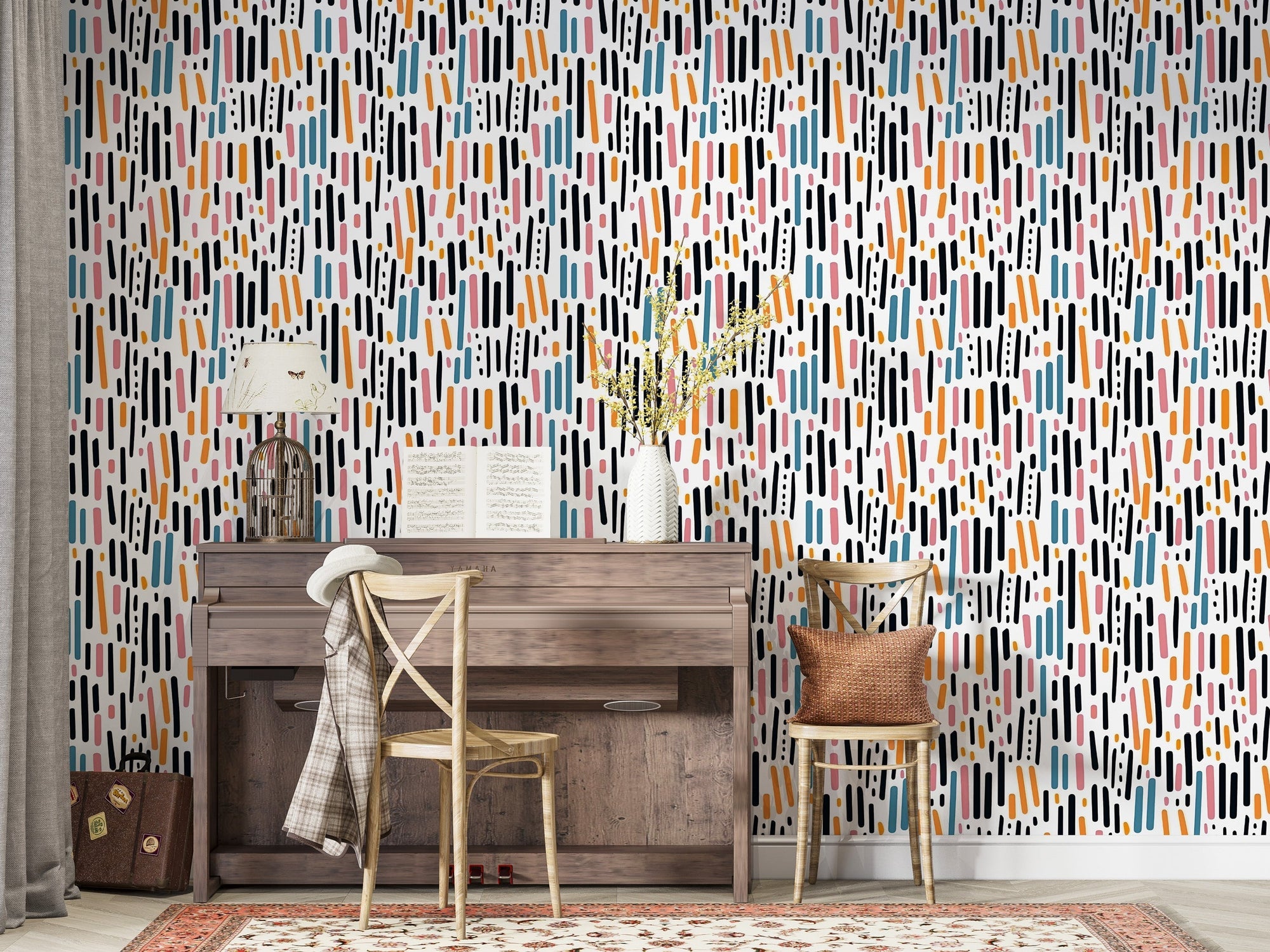 Colorful Abstract Dashes Wallpaper