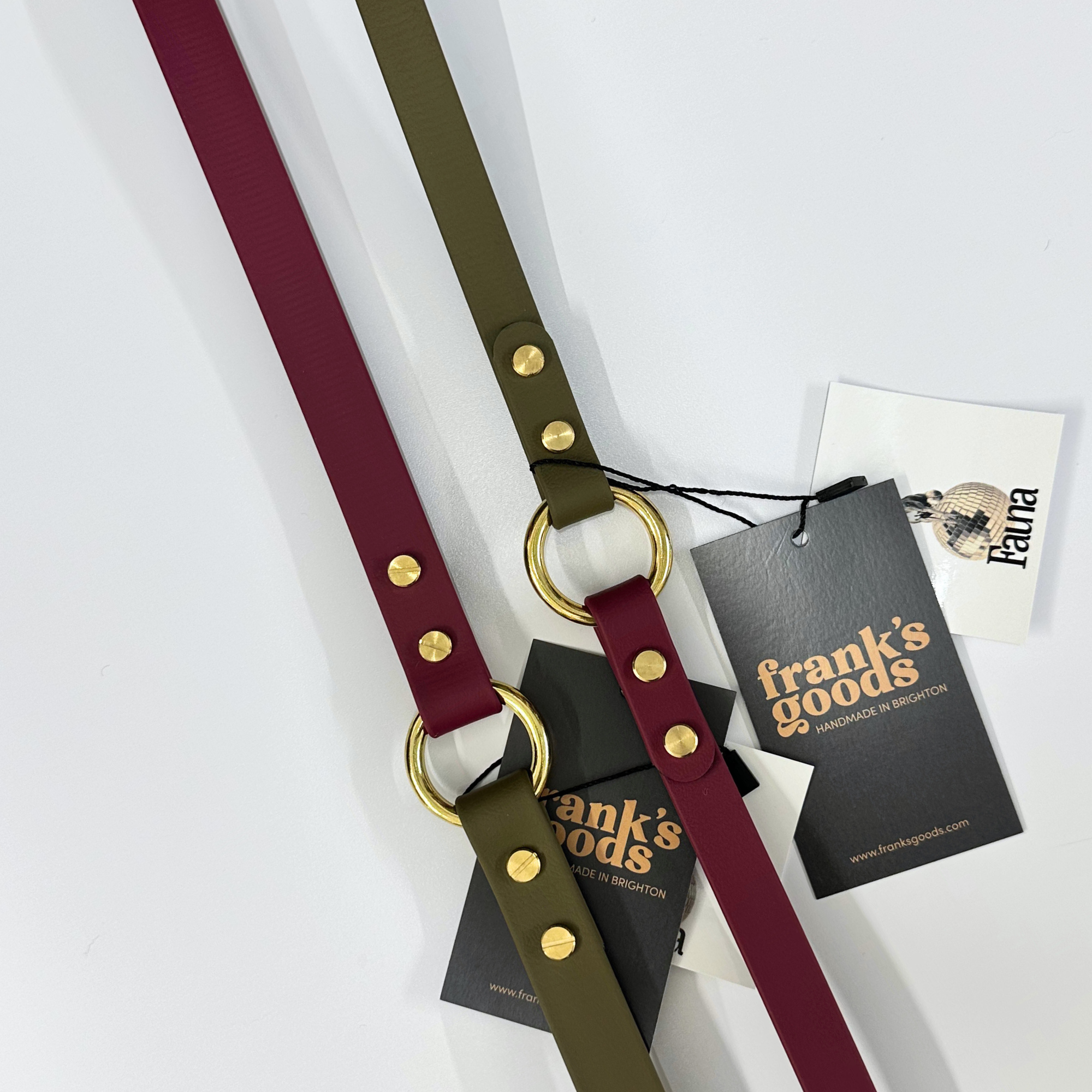 Dottie Multiway Dog Lead in Wine &amp; Olive