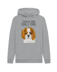 Crowned & Cozy: Sustainable Men's Hoodie Featuring Your Cavalier King (or Queen)