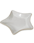 Mini White Ceramic Star Dish with Geometric Design