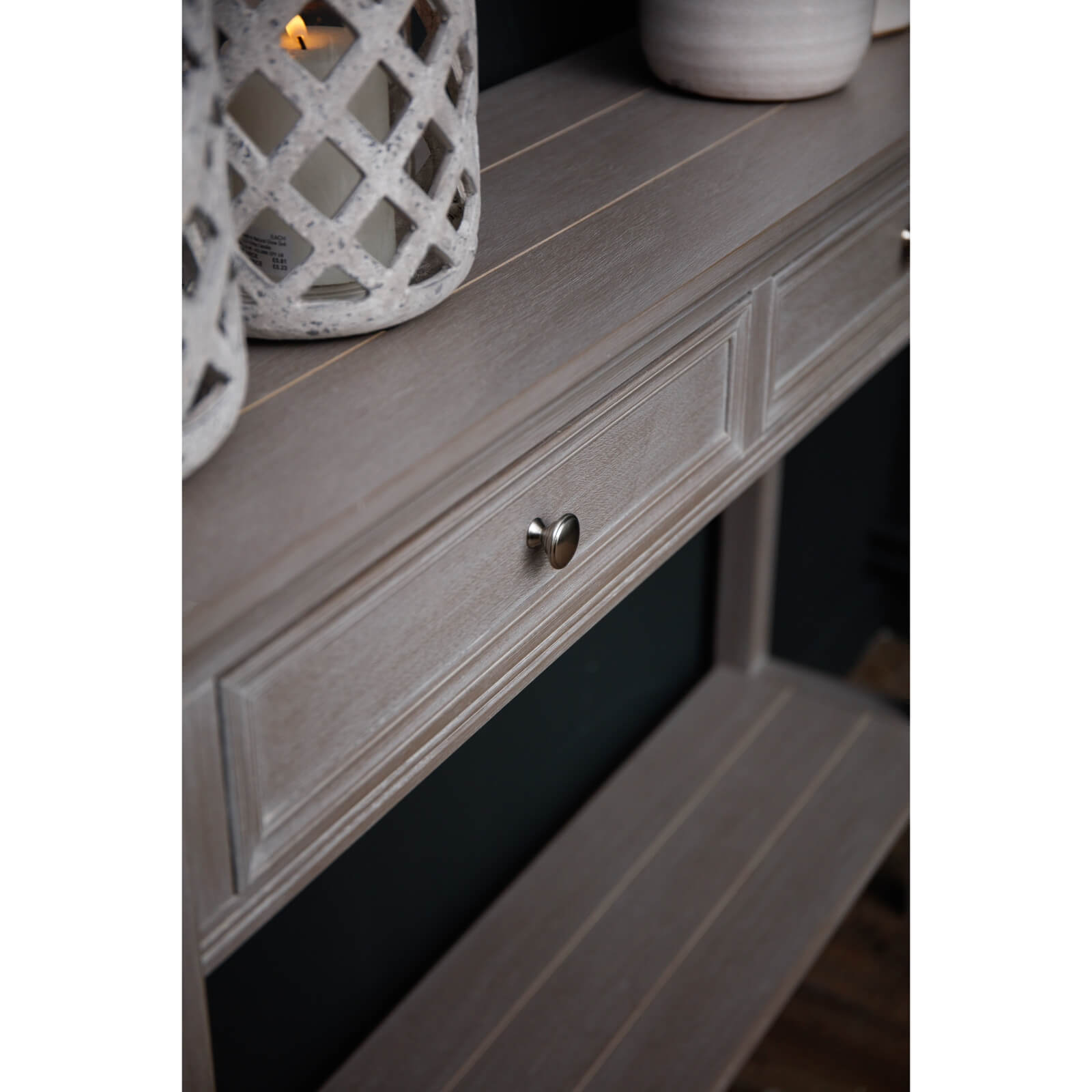 Grey Tone Two Drawer Console Table