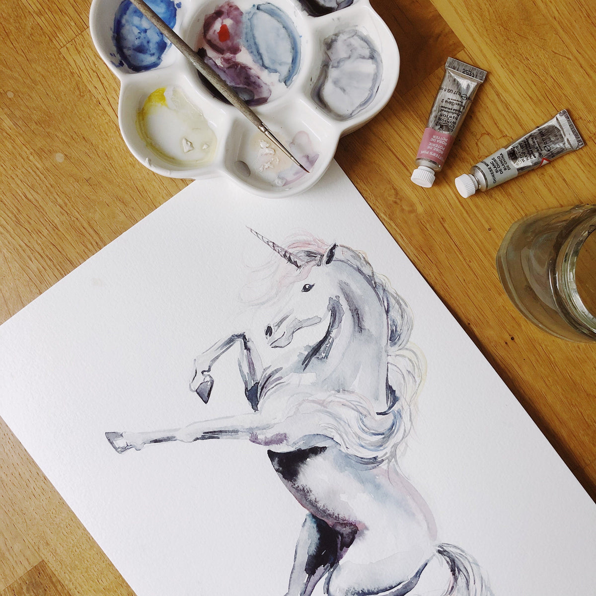 Watercolour Unicorn Wallpaper | Rainbows &amp; Stars