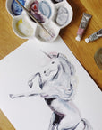 Watercolour Unicorn Wallpaper | Rainbows & Stars