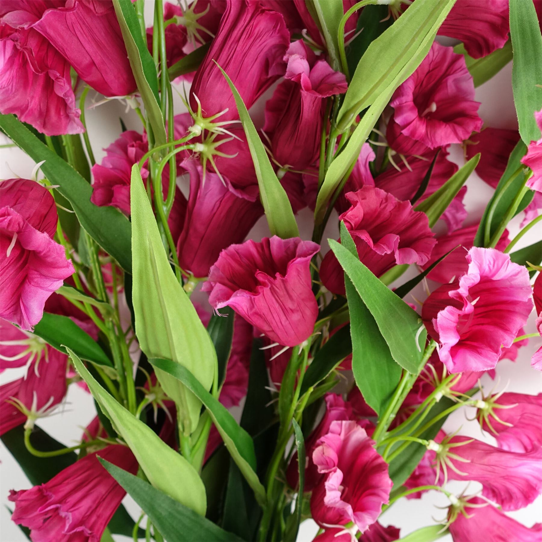 Pack of 6 x 100cm Trumpet Artificial Flower Stem Fuchsia Pink-2