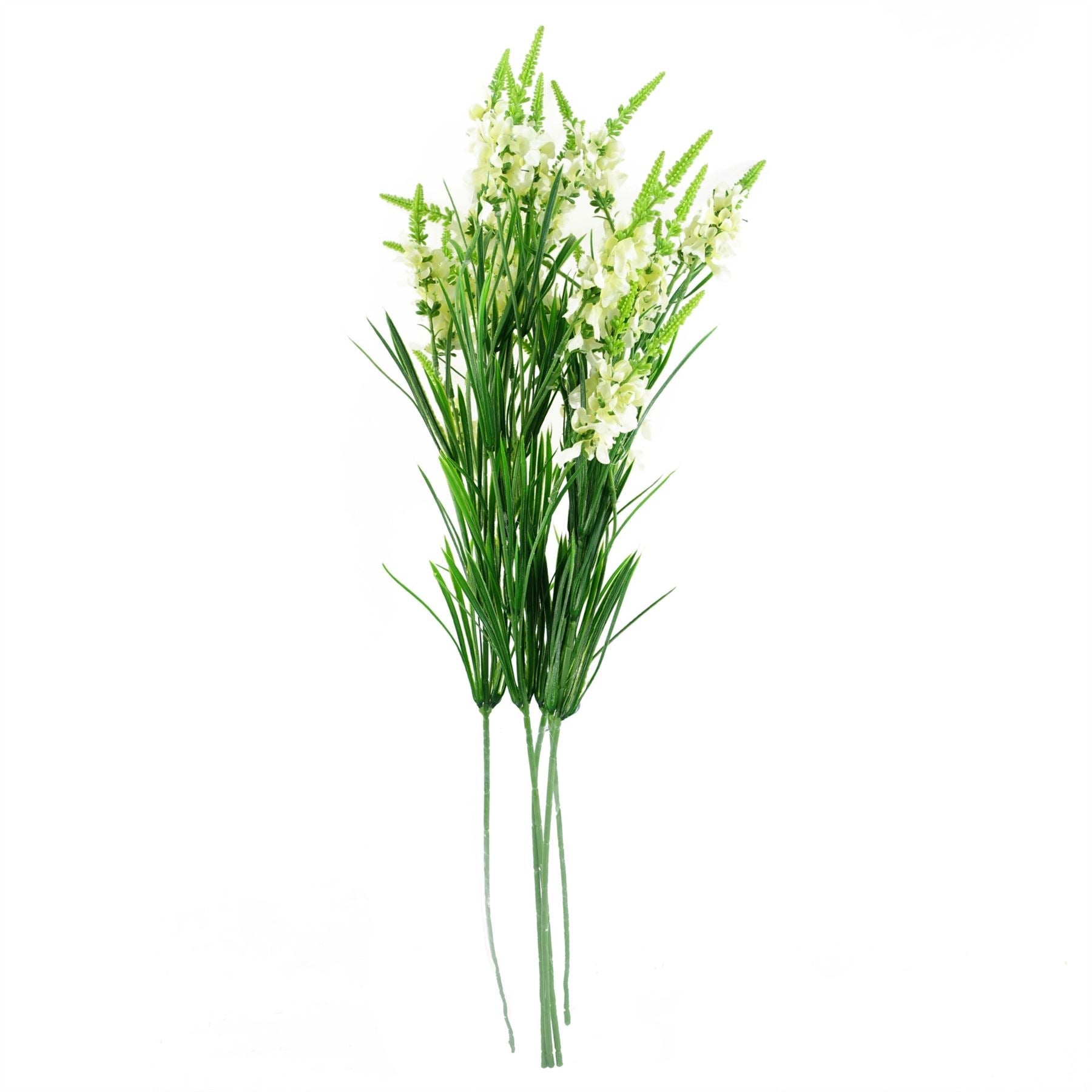 Pack of 6 x Artificial Flowers White Larkspur Artifical Stem 80cm-1