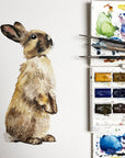 Watercolour Bunny Personalised Art Print