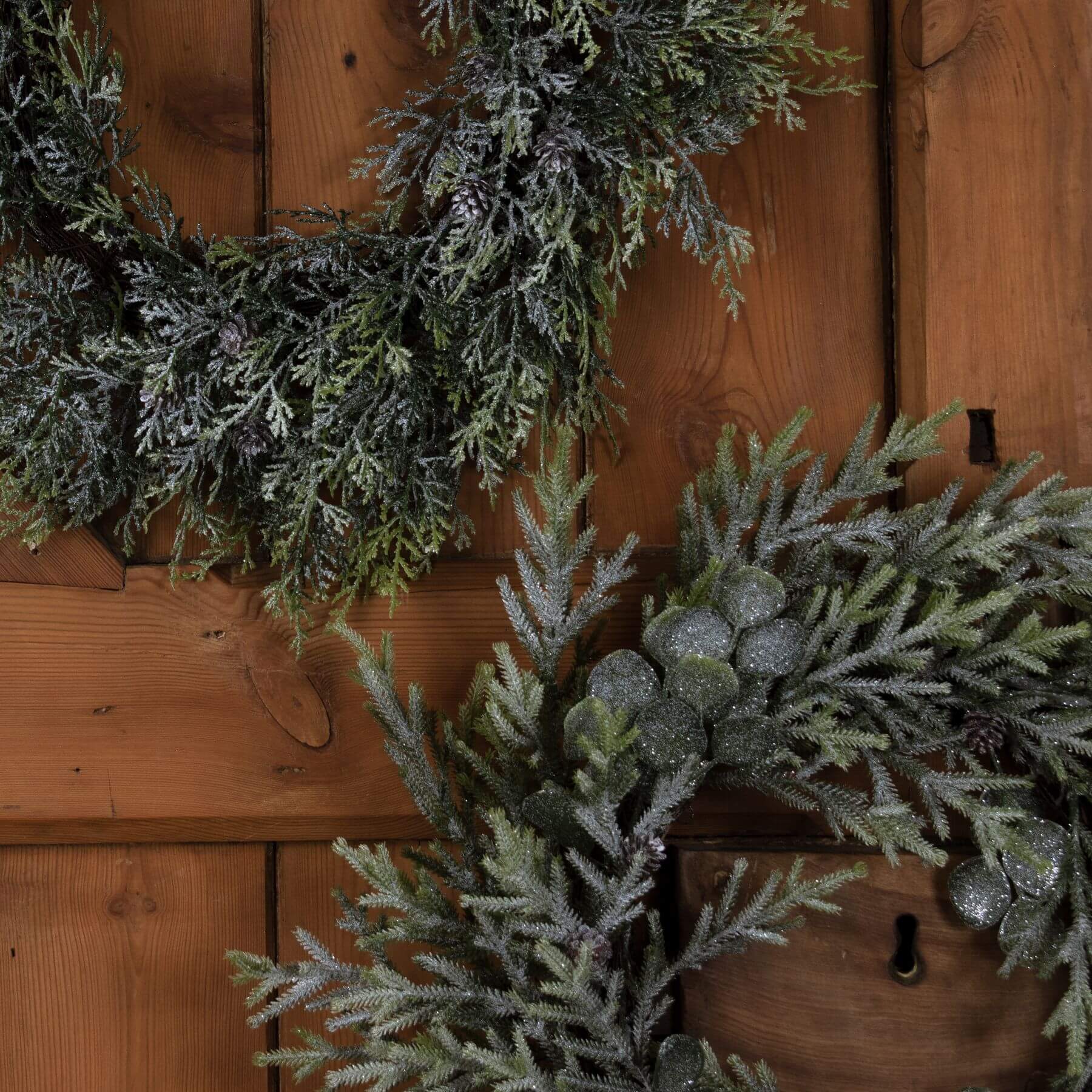 Frosted Pine Wreath with Natural Pinecones