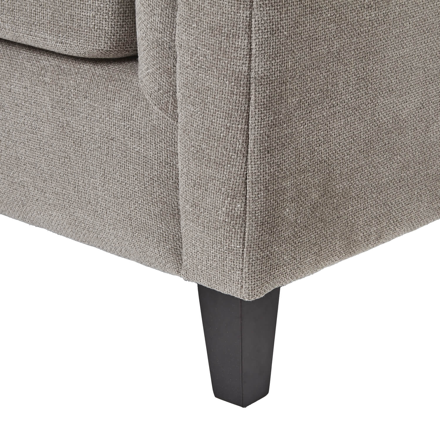 Taupe Three Seater Sofa with Cushion Back