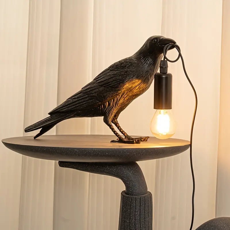 NNETM 1pc Gothic LED USB Crow Lamp - With Antique Metal Claw-3