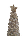 Medium Handcrafted Beige Cedar Holiday Tree with Star