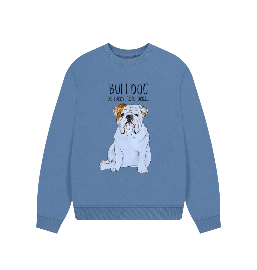 Bulldog Bliss: Furry Road Drill Oversized Sweatshirt for Fierce &amp; Cozy Style!