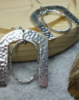 Hammered Horseshoe Gold/Silver Earrings